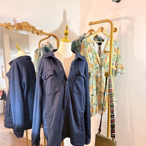 George Navy Knit Button-Up Jacket - Picture 2 of 6